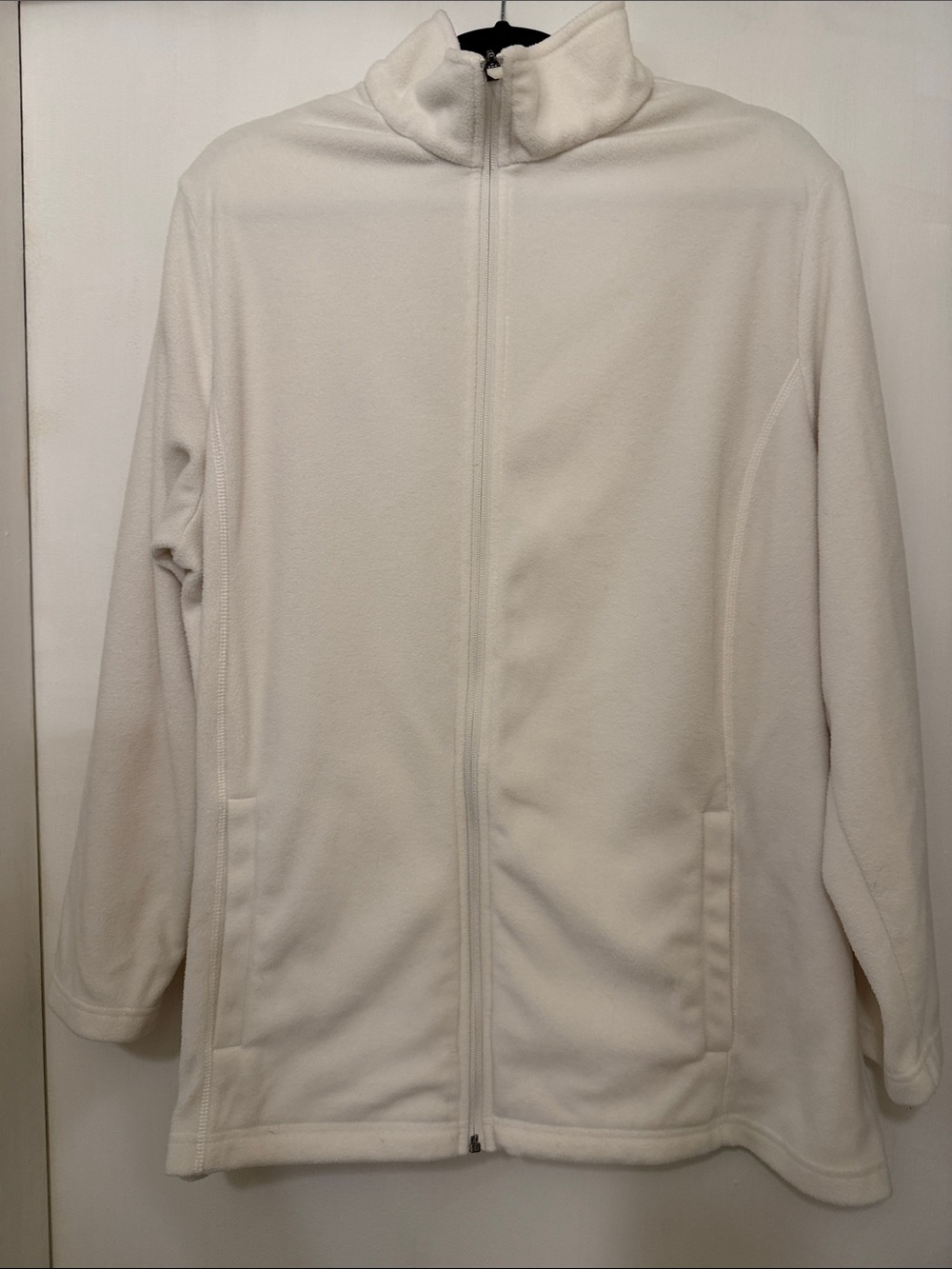 Lands' End Cream Full-Zip Fleece Jacket